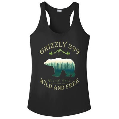 Queen Of The Teton Grizzly 399 Bear Wildlife Forest Preserve Ladies PosiCharge Competitor Racerback Tank