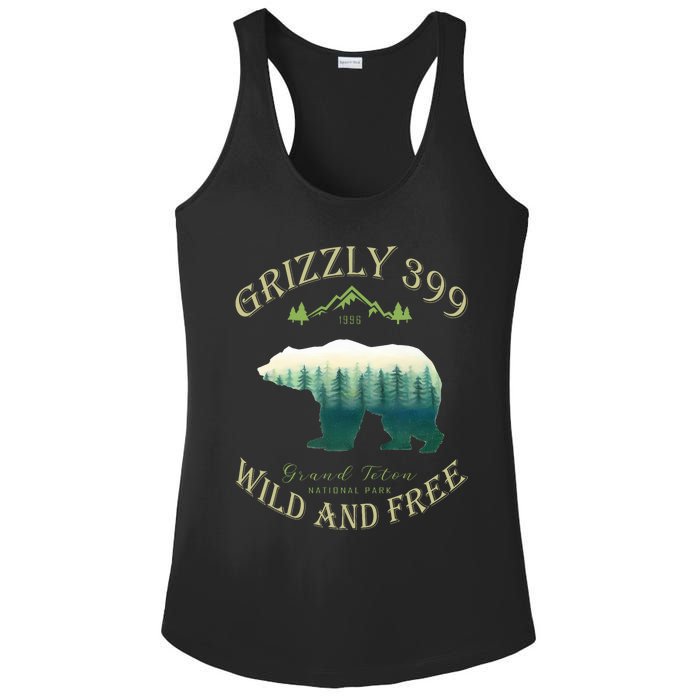 Queen Of The Teton Grizzly 399 Bear Wildlife Forest Preserve Ladies PosiCharge Competitor Racerback Tank