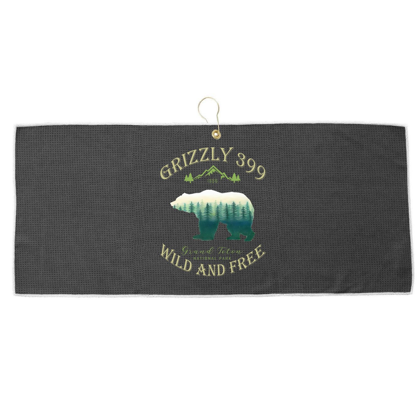 Queen Of The Teton Grizzly 399 Bear Wildlife Forest Preserve Large Microfiber Waffle Golf Towel