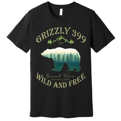 Queen Of The Teton Grizzly 399 Bear Wildlife Forest Preserve Premium T-Shirt
