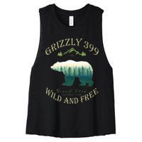 Queen Of The Teton Grizzly 399 Bear Wildlife Forest Preserve Women's Racerback Cropped Tank