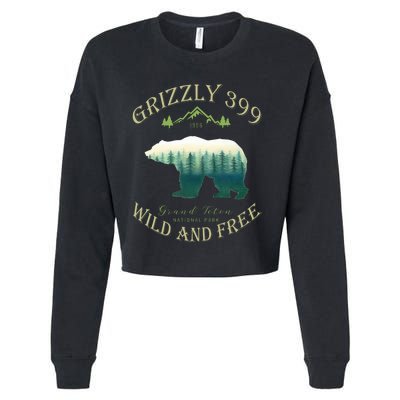 Queen Of The Teton Grizzly 399 Bear Wildlife Forest Preserve Cropped Pullover Crew