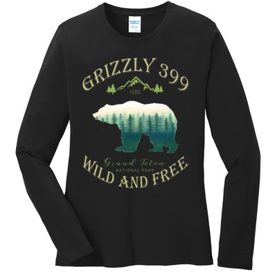 Queen Of The Teton Grizzly 399 Bear Wildlife Forest Preserve Ladies Long Sleeve Shirt