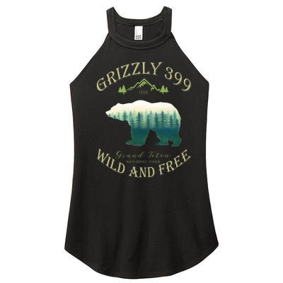 Queen Of The Teton Grizzly 399 Bear Wildlife Forest Preserve Women's Perfect Tri Rocker Tank