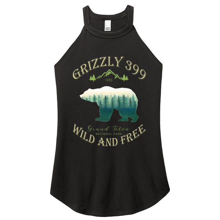 Queen Of The Teton Grizzly 399 Bear Wildlife Forest Preserve Women's Perfect Tri Rocker Tank