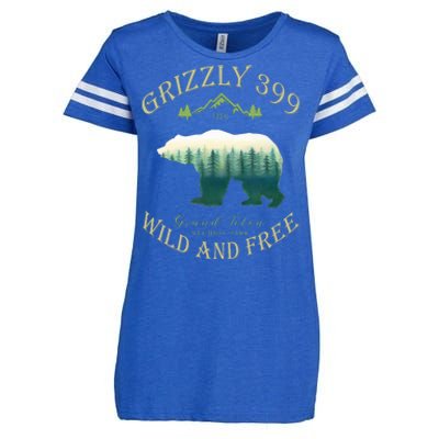 Queen Of The Teton Grizzly 399 Bear Wildlife Forest Preserve Enza Ladies Jersey Football T-Shirt