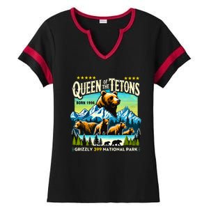 Queen Of The Tetons Grizzly 399 National Park Bear Lovers Ladies Halftime Notch Neck Tee