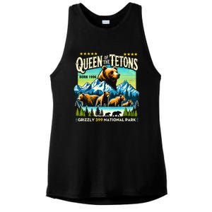 Queen Of The Tetons Grizzly 399 National Park Bear Lovers Ladies PosiCharge Tri-Blend Wicking Tank