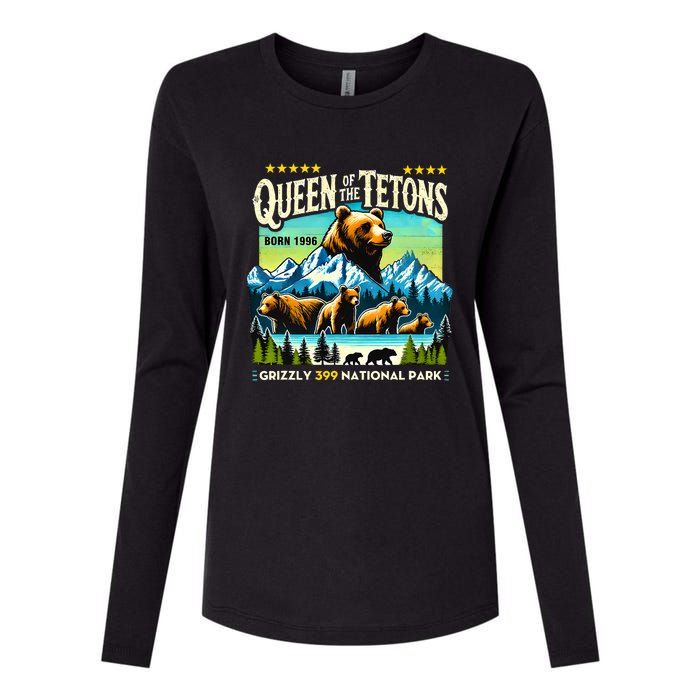 Queen Of The Tetons Grizzly 399 National Park Bear Lovers Womens Cotton Relaxed Long Sleeve T-Shirt