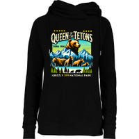 Queen Of The Tetons Grizzly 399 National Park Bear Lovers Womens Funnel Neck Pullover Hood