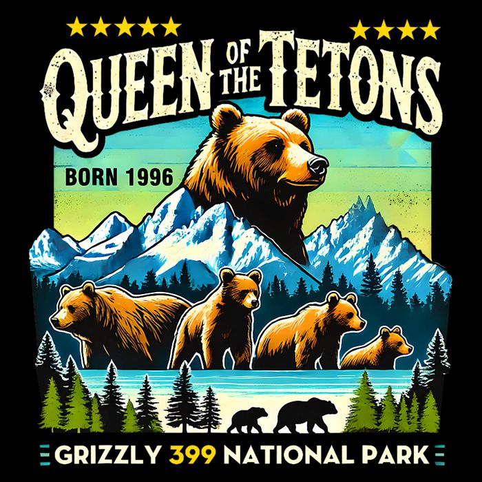 Queen Of The Tetons Grizzly 399 National Park Bear Lovers 16 in Basic Backpack