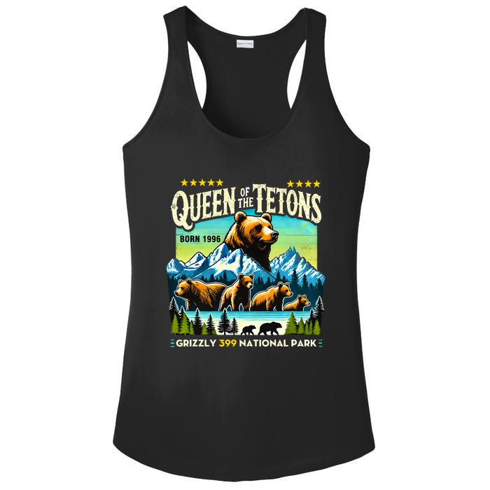 Queen Of The Tetons Grizzly 399 National Park Bear Lovers Ladies PosiCharge Competitor Racerback Tank