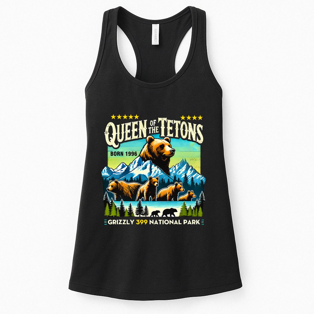 Queen Of The Tetons Grizzly 399 National Park Bear Lovers Womens Tank Top