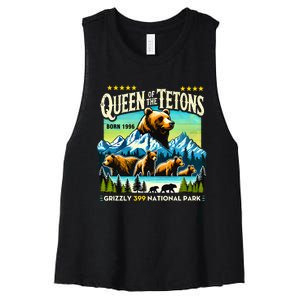 Queen Of The Tetons Grizzly 399 National Park Bear Lovers Women's Racerback Cropped Tank