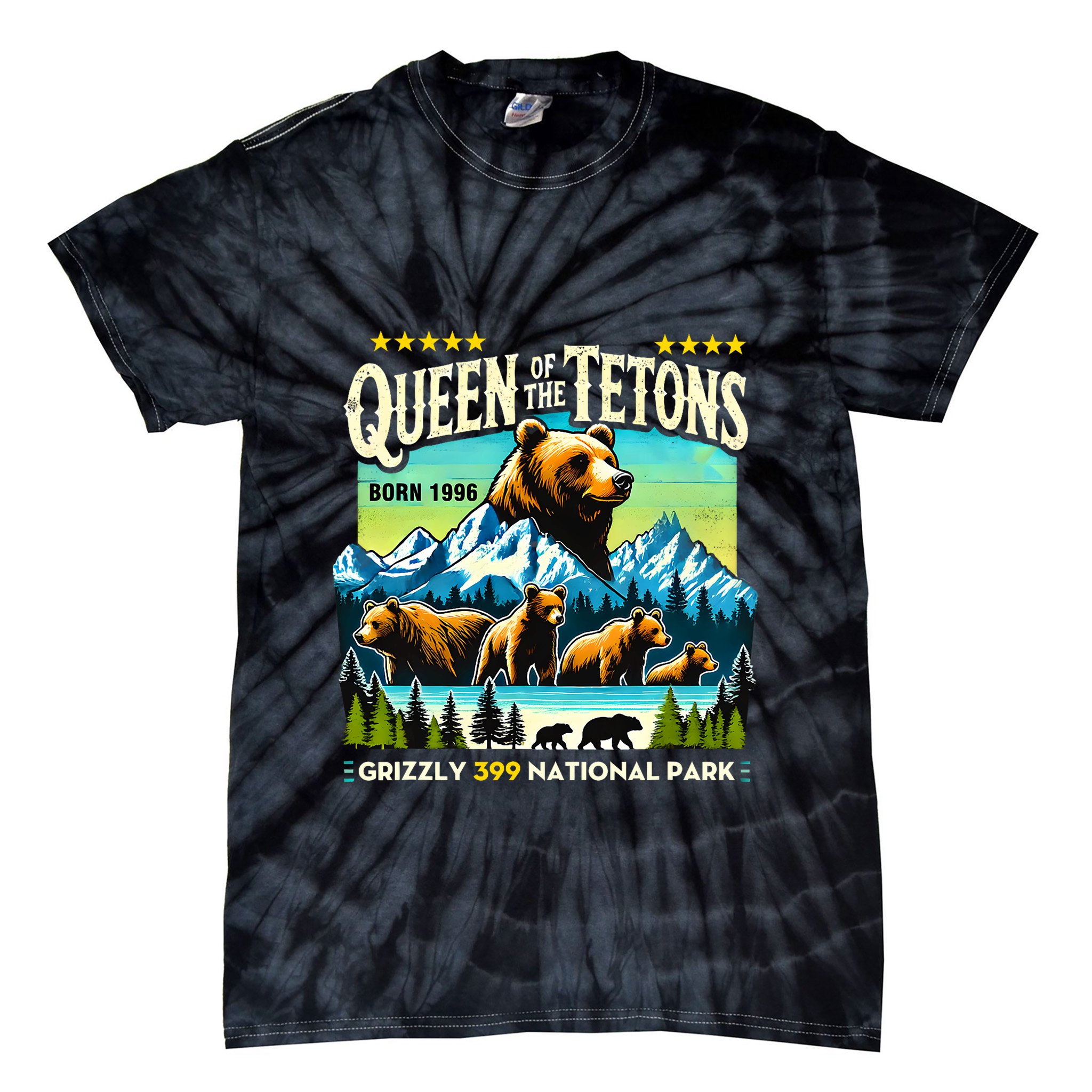 Queen Of The Tetons Grizzly 399 National Park Bear Lovers Tie-Dye T-Shirt