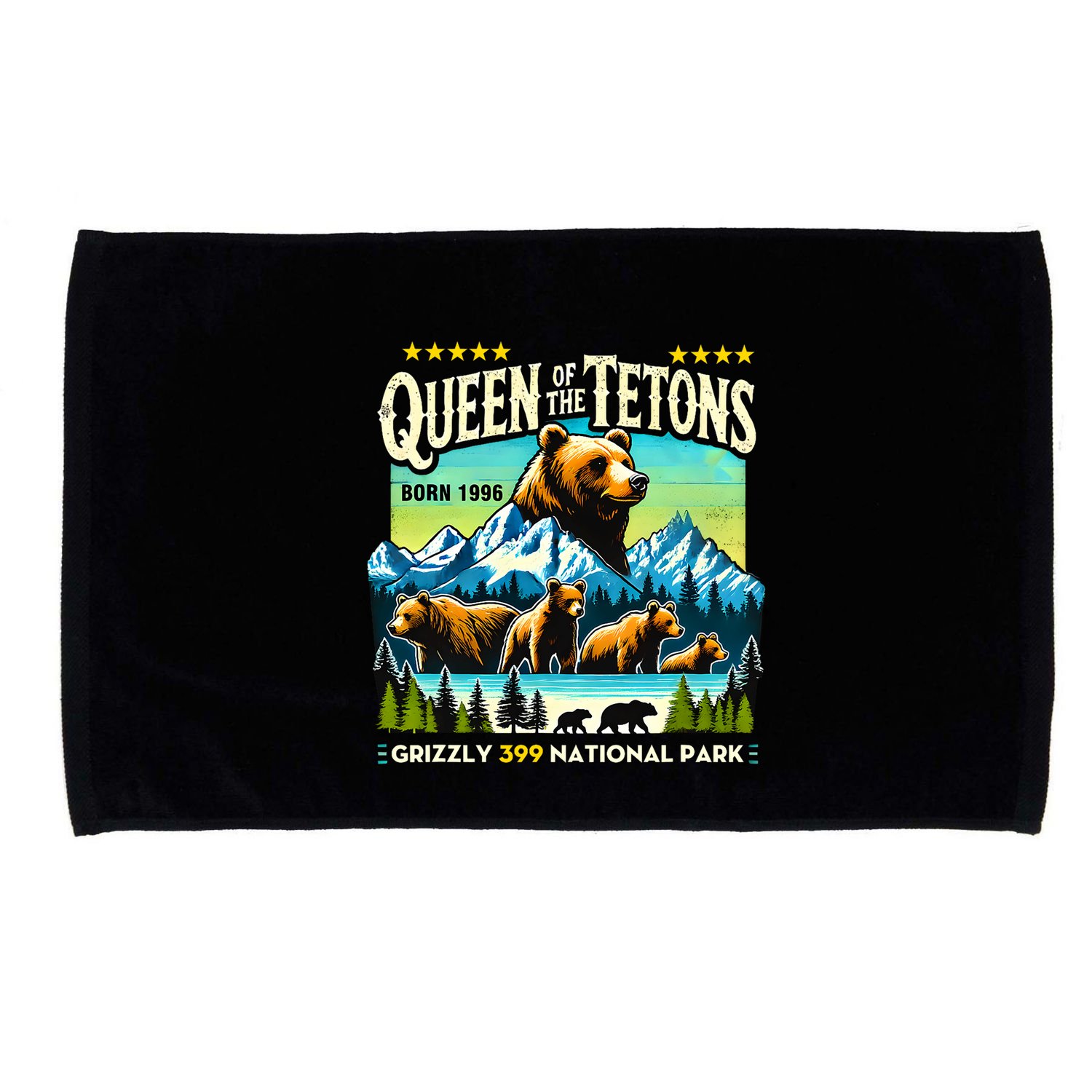 Queen Of The Tetons Grizzly 399 National Park Bear Lovers Microfiber Hand Towel