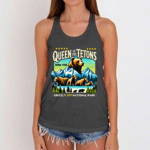 Queen Of The Tetons Grizzly 399 National Park Bear Lovers Women's Knotted Racerback Tank