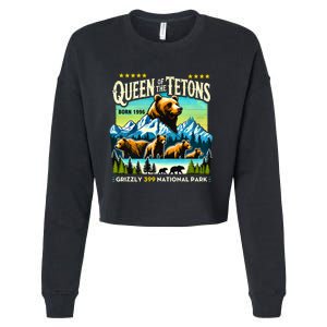 Queen Of The Tetons Grizzly 399 National Park Bear Lovers Cropped Pullover Crew