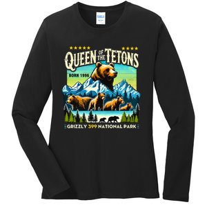 Queen Of The Tetons Grizzly 399 National Park Bear Lovers Ladies Long Sleeve Shirt