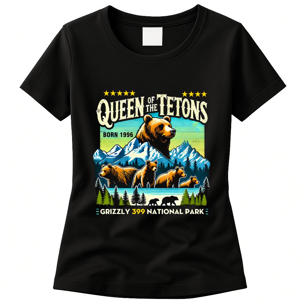 Queen Of The Tetons Grizzly 399 National Park Bear Lovers Womens T-Shirt