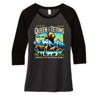 Queen Of The Tetons Grizzly 399 National Park Bear Lovers Women's Tri-Blend 3/4-Sleeve Raglan Shirt