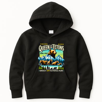 Queen Of The Tetons Grizzly 399 National Park Bear Lovers Kids Hoodie