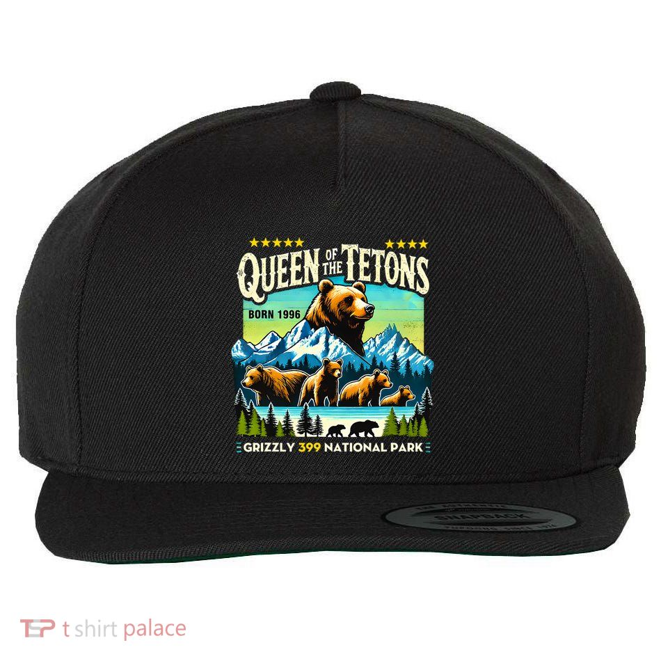 Queen Of The Tetons Grizzly 399 National Park Bear Lovers Wool Snapback Cap