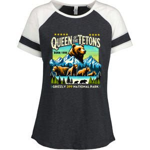 Queen Of The Tetons Grizzly 399 National Park Bear Lovers Enza Ladies Jersey Colorblock Tee