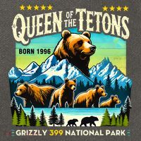 Queen Of The Tetons Grizzly 399 National Park Bear Lovers Cotton Canvas Backpack