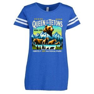 Queen Of The Tetons Grizzly 399 National Park Bear Lovers Enza Ladies Jersey Football T-Shirt