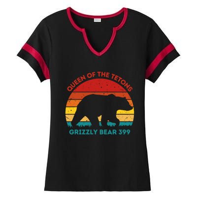 Queen Of The Tetons Grizzly Bear 399 Gtnp Ladies Halftime Notch Neck Tee