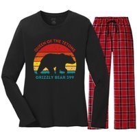 Queen Of The Tetons Grizzly Bear 399 Gtnp Women's Long Sleeve Flannel Pajama Set 