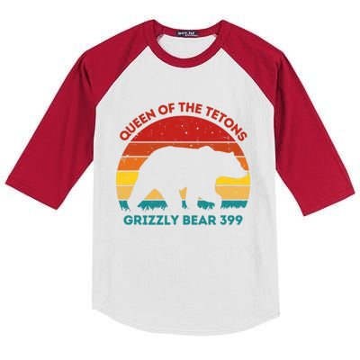 Queen Of The Tetons Grizzly Bear 399 Gtnp Kids Colorblock Raglan Jersey