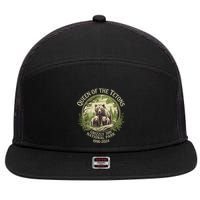 Queen Of The Tetons Grizzly 399 Wildlife Preserve 1996 2024 7 Panel Mesh Trucker Snapback Hat