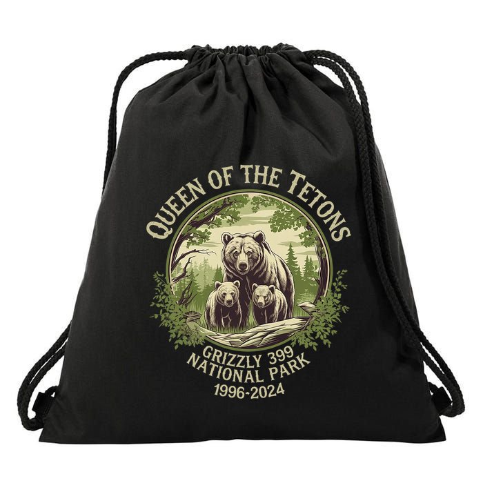 Queen Of The Tetons Grizzly 399 Wildlife Preserve 1996 2024 Drawstring Bag