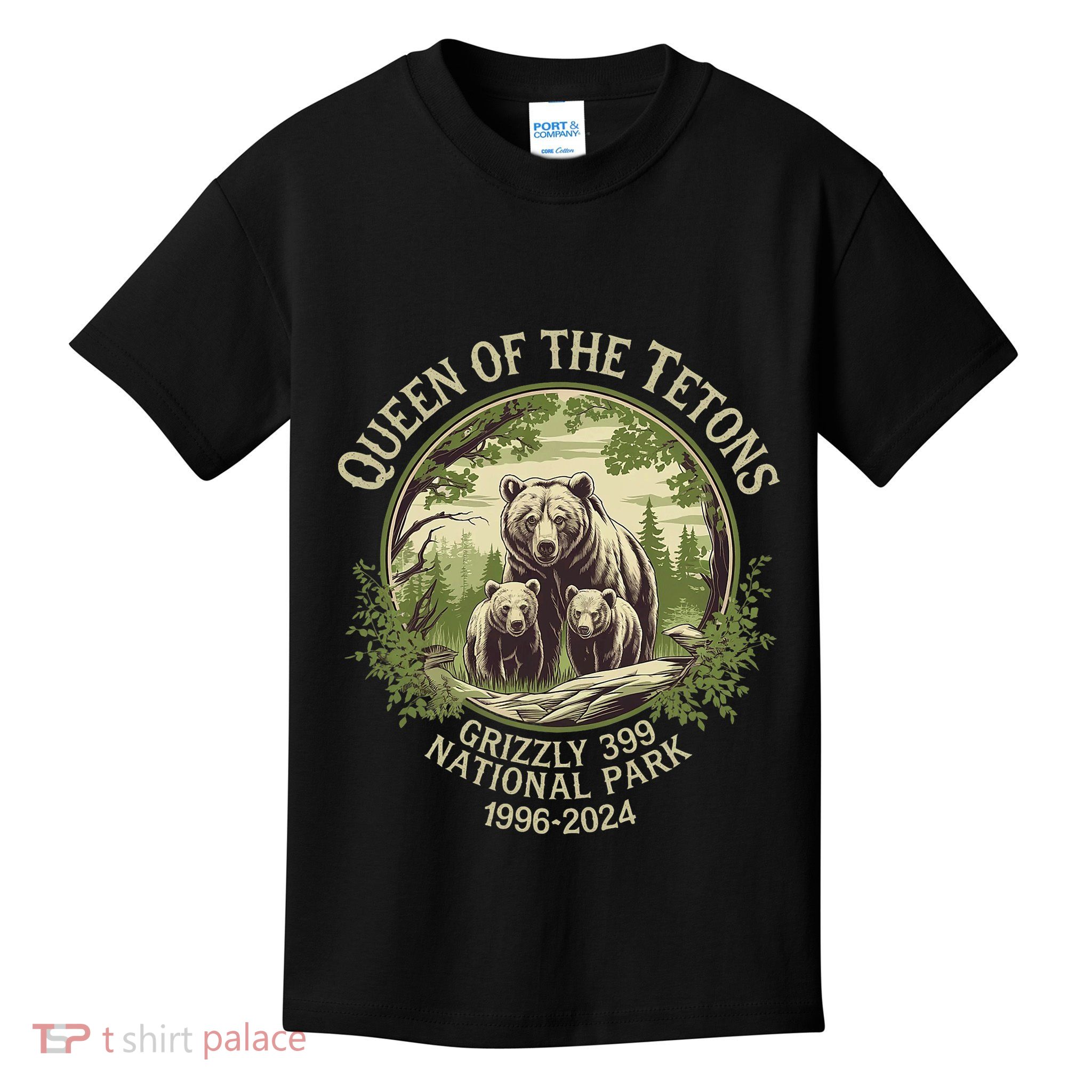 Queen Of The Tetons Grizzly 399 Wildlife Preserve 1996 2024 Kids T-Shirt
