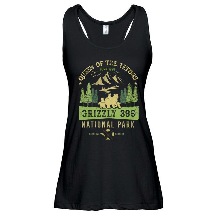 Queen Of The Tetons Grizzly 399 National Park Preserve Ladies Essential Flowy Tank