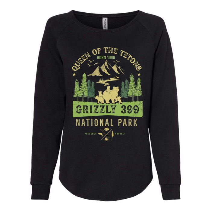 Queen Of The Tetons Grizzly 399 National Park Preserve Womens California Wash Sweatshirt