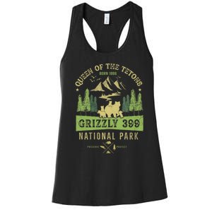 Queen Of The Tetons Grizzly 399 National Park Preserve Women's Racerback Tank