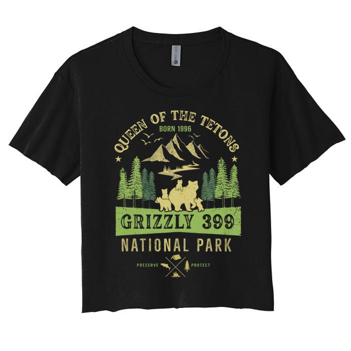 Queen Of The Tetons Grizzly 399 National Park Preserve Women's Crop Top Tee