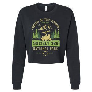 Queen Of The Tetons Grizzly 399 National Park Preserve Cropped Pullover Crew