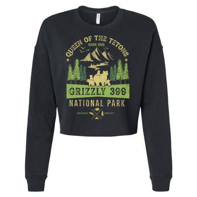 Queen Of The Tetons Grizzly 399 National Park Preserve Cropped Pullover Crew