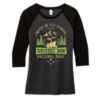 Queen Of The Tetons Grizzly 399 National Park Preserve Women's Tri-Blend 3/4-Sleeve Raglan Shirt