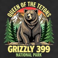 Queen Of The Tetons Grizzly 399 National Park Bear Lovers 7 Panel Mesh Trucker Snapback Hat
