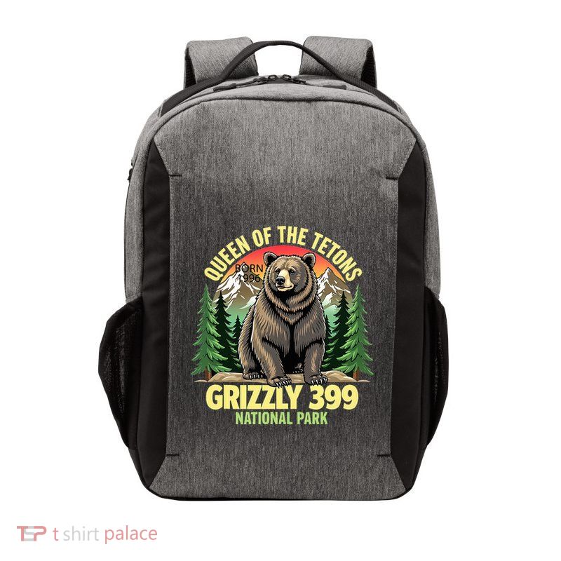 Queen Of The Tetons Grizzly 399 National Park Bear Lovers Vector Backpack