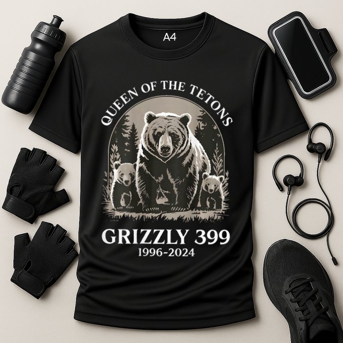 Queen Of The Tetons Grizzly 399 National Park Cooling Performance Crew T-Shirt