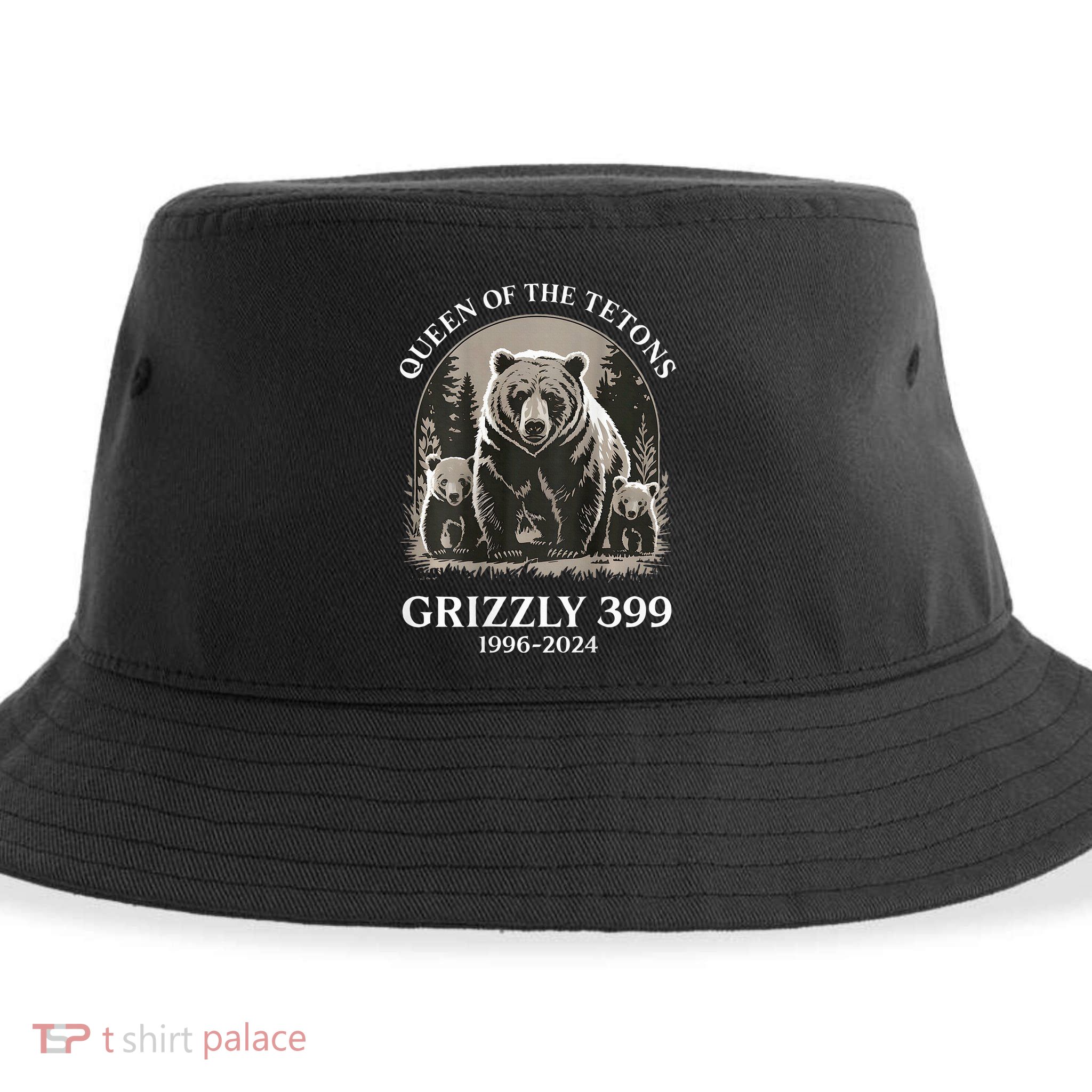 Queen Of The Tetons Grizzly 399 National Park Sustainable Bucket Hat