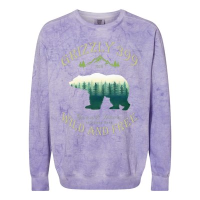 Queen Of The Teton Grizzly 399 Bear Wildlife Forest Preserve Colorblast Crewneck Sweatshirt