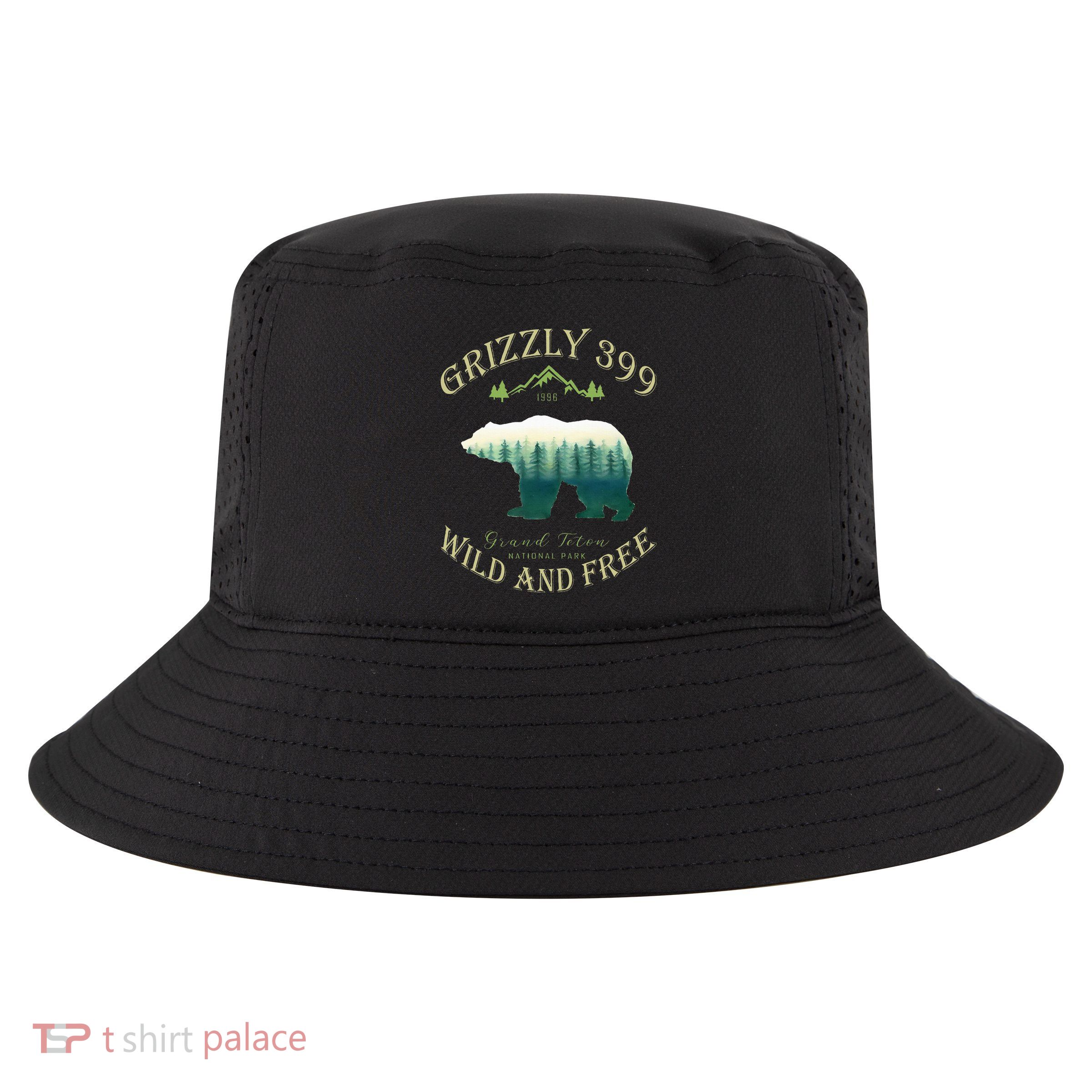 Queen Of The Teton Grizzly 399 Bear Wildlife Forest Preserve Cool Comfort Performance Bucket Hat