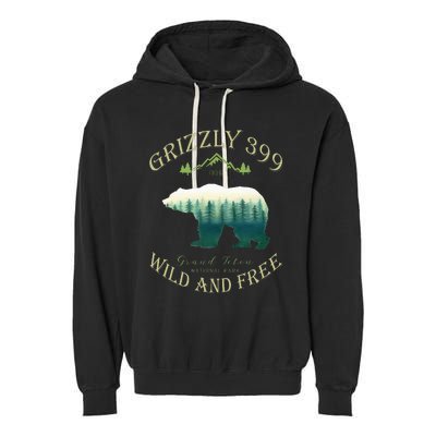 Queen Of The Teton Grizzly 399 Bear Wildlife Forest Preserve Garment-Dyed Fleece Hoodie